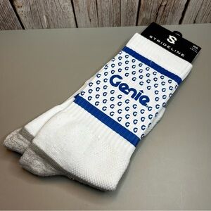 Strideline Genie White and Blue Men's Socks Size M/L 8-12